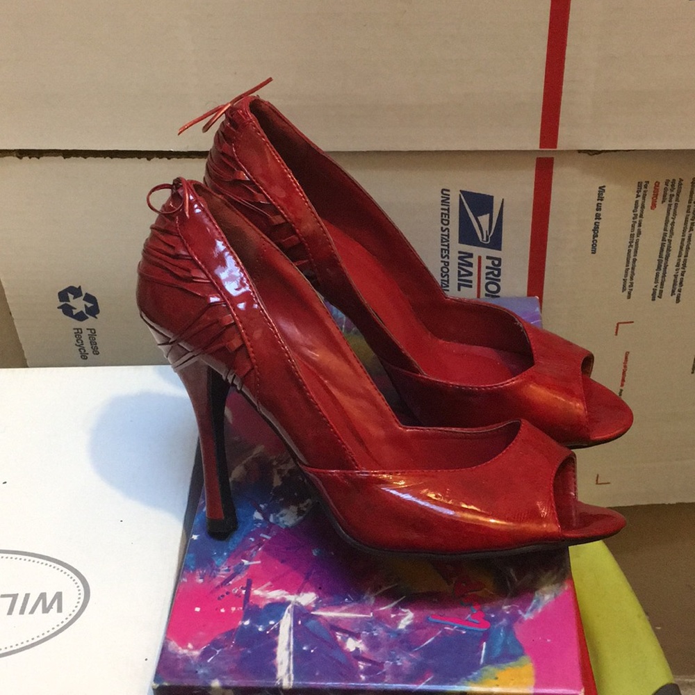 Red Patent Heels